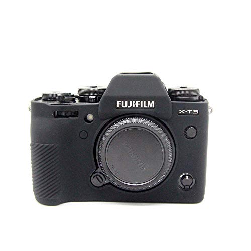 Koowl 対応 Fujifilm Fuji 富士 X-T3 X T3 カメラカバー シリコンケース シリコンカバー カメラケース 撮影ケース ライナーケース カメラホルダー、Koowl製作、外観が上品で、超薄型、品質に優れており、耐震・耐衝撃・耐磨耗性が高い (ブラック)
