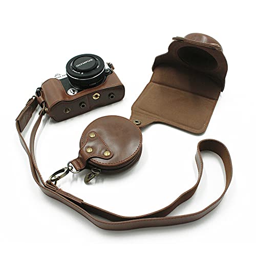 対応 OLYMPUS オリンパス PEN E-P7 EP7 カメラケース カメラカバー カメラバッグ カメラホルダー、【KOOWL】手作りのレザーカメラフルケース、付属品：ショルダーストラップ、スタイリッシュ、コンパクト、防水、防振、対応レンズモデル:M.ZUIKO DIGITAL 14-42mm f/3.5- 2