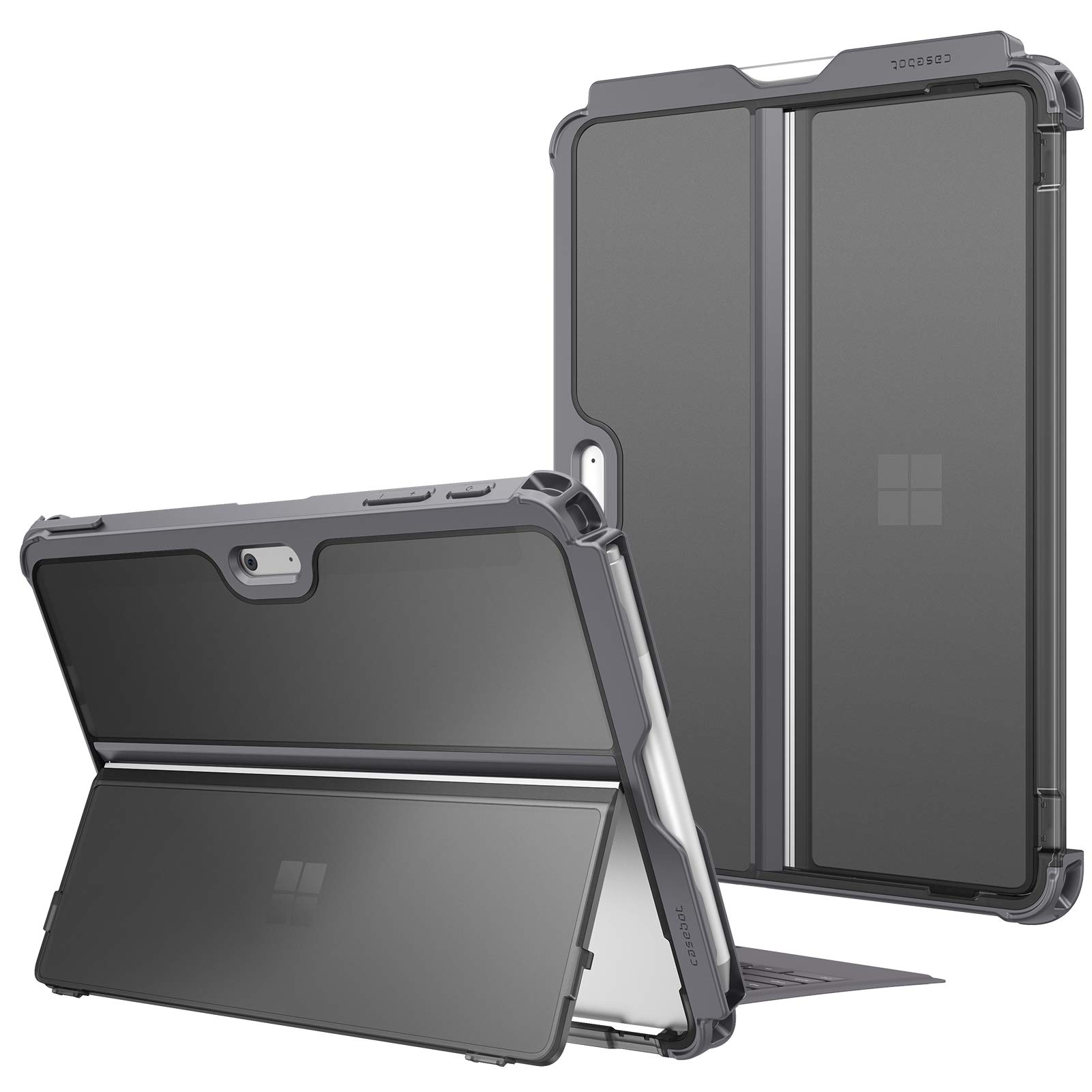 Fintie for New Microsoft Surface Go 3 2021 / Microsoft Surface Go 2 2020 / Microsoft Surface Go 2018 10インチ ケース タイプカバー ソフトTPU ペンホルダー付き 全面保護型 スタンド保護機能付き キックスタンドケース 軽量 薄型 耐衝撃（グレー）