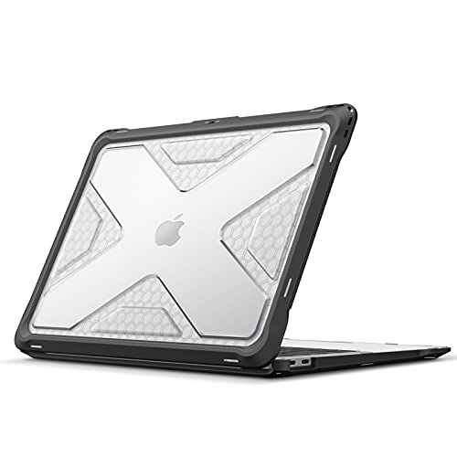 Fintie MacBook Air 13 ケース 保護ケース 2018 2019 2020 2021 発売 13インチ PC TPUバンパー 薄型 軽量 耐衝撃性 傷防止 排熱口設計 おしゃれ (モデル番号A2179 / A1932 / A2337 (M1)) （ブラック）