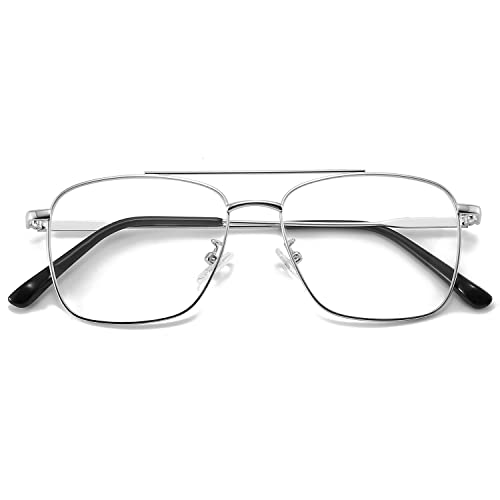 [Dollger] 伊達メガネ ファッションメガネ 度なし 軽量 UVカット 紫外線カット スクエアメガネ 眼鏡 透..