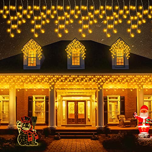 Etopgo LED イルミネーションライト 200 LED ストリングライト つららライト 8モード ガーデンライト IP44防水 タイマー機能付き メモリー機能搭載 フェアリーライト アイシクルライト 屋内 クリスマス 飾り 窓飾り 屋外防水 ガーデンライト クリスマス 誕生日会 記念日