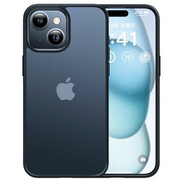 【本体の色・3色】CASEKOO iPhone 15 用 ケース 耐衝撃 滑り止め 指紋防止 米軍MIL規格 マット仕上げ ストラップホール付き 黄変防止 耐久性 カバー ワイヤレス充電対応 アイフォン 15 用 6.1 インチ ケース(マットブラック)