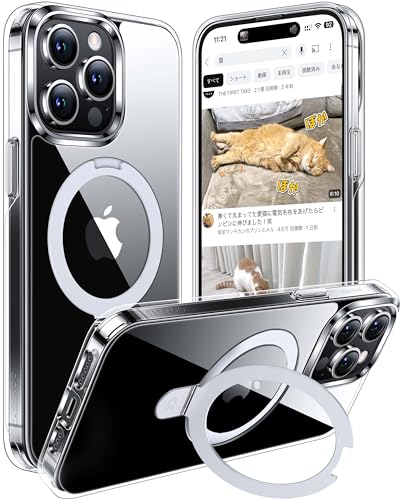 【かつて無い利便性】CASEKOO iPhone 15 Pro 用 ケース クリア 黄変防止 Magsafe対応 耐衝撃 MIL規格 滑り止め リング付き ストラップホール付き ワイヤレス充電 アイホン 15 プロ カバー スマホケース（クリア）