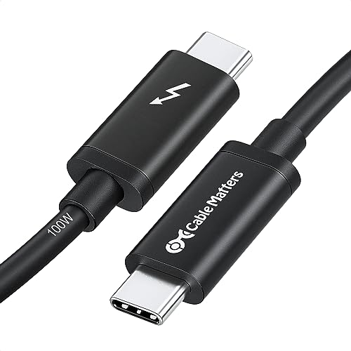 商品情報商品の説明Thunderbolt 3でUSB-Cのコネクタと互換性を持つ Cable Matters 1 Meter Thunderbolt 3 ケーブルを用意すれば、Thunderbolt 3又はUSB-Cポートが搭載されたパソコン、ドックステーションやディスプレイモニターを簡単に接続できます。小型機器でも利用可能な薄型でリバーシブル仕様を採用され、Thunderbolt で最大20Gbpsでの通信が可能 ...主な仕様 【USB-IF認証取得＆20Gbpsのデータ転送速度】Thunderbolt3 ケーブルはUSB-IF認証取得済でご安心ください。USB C 3.1 Gen 2(10Gbps)ケーブルの2倍の速さで最大20Gb/sのデータ転送速度に達し、映画や写真やファイルなどの転送はあっという?に完成可能、時間を大幅に節約できます。br【驚きの高画質】Thunderbolt 3ケーブルはフル4K@60Hz対応スクリーンに鮮やかな画面を表示、又は10 GbE Thunderbolt ネットワーク接続に対応しています。また、6台までデバイスをデイジーチェイン接続可能です。br【フルスピード充電】この認証済みサンダーボルト ケーブル(USBC ケーブル)は、PD ケーブルとして最大100Wのフルスピード充電が可能です。データ転送プロトコルだけでなく、ラップトップへ最大60ワット、バスパワーデバイスへ最大15ワットの給電にも対応しています。USB-CやThunderbolt 3への充電と給電がもっと安心です。自宅用、職場用、旅行用などいろんな場所で大活躍しています。br【幅広い互換性】両方の端子は裏表なくどちら向きでも挿入でき、Type-Cのコネクタと互換性を持つことでUSB通信も可能にしました。USB-C & THUNDERBOLT 3の対応機種：2016/2017/2018 MacBook、 MacBook Pro、 iMac、iMac Pro、Acer Aspire Switch 12 S/R13、Chromebook R 13、 ASUS ROG GL/G5/G7/GX/Strix、HP Elite X2 1012 G1/G2、 Lenovo Legion Y720、Thinkpad P 50/70、Yoga 370/900/910、 LG Gram 15Z970、 Intel NUC6i7KYK、 Toshiba Protege X20W、Sony VAIO S11、Samsung Galaxy S9 / S9+ / S8 / S8+ / Note 8などに対応します。これ一本でAcer Predator 15/17などのゲームラップトップと簡単に接続でき、Gigabyte Thunderbolt 3 マザーボードにも使えます。br【品質保証】一年間の保証期間をつけております。