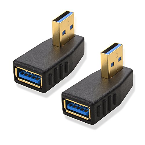 Cable Matters L字型 USB 3.0 アダプタ 5Gbps対応 （2個セット） USB アダプタ L型 USB A オス-メス 90°垂直 方向変換 超高速