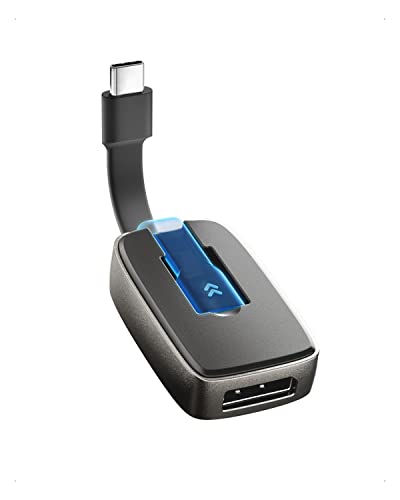 Cable Matters ケーブル収納式 8K USB Type C Displayport 変換アダプタ 4K 144Hz & 8K 60Hz HDR 折り畳み式USB C Displayport 変換アダプタ USB-C Displayport変換アダプタ - Thunderbolt 4 Port & USB4 HP Reverb G2 MacBook Pro Dell XPS対応