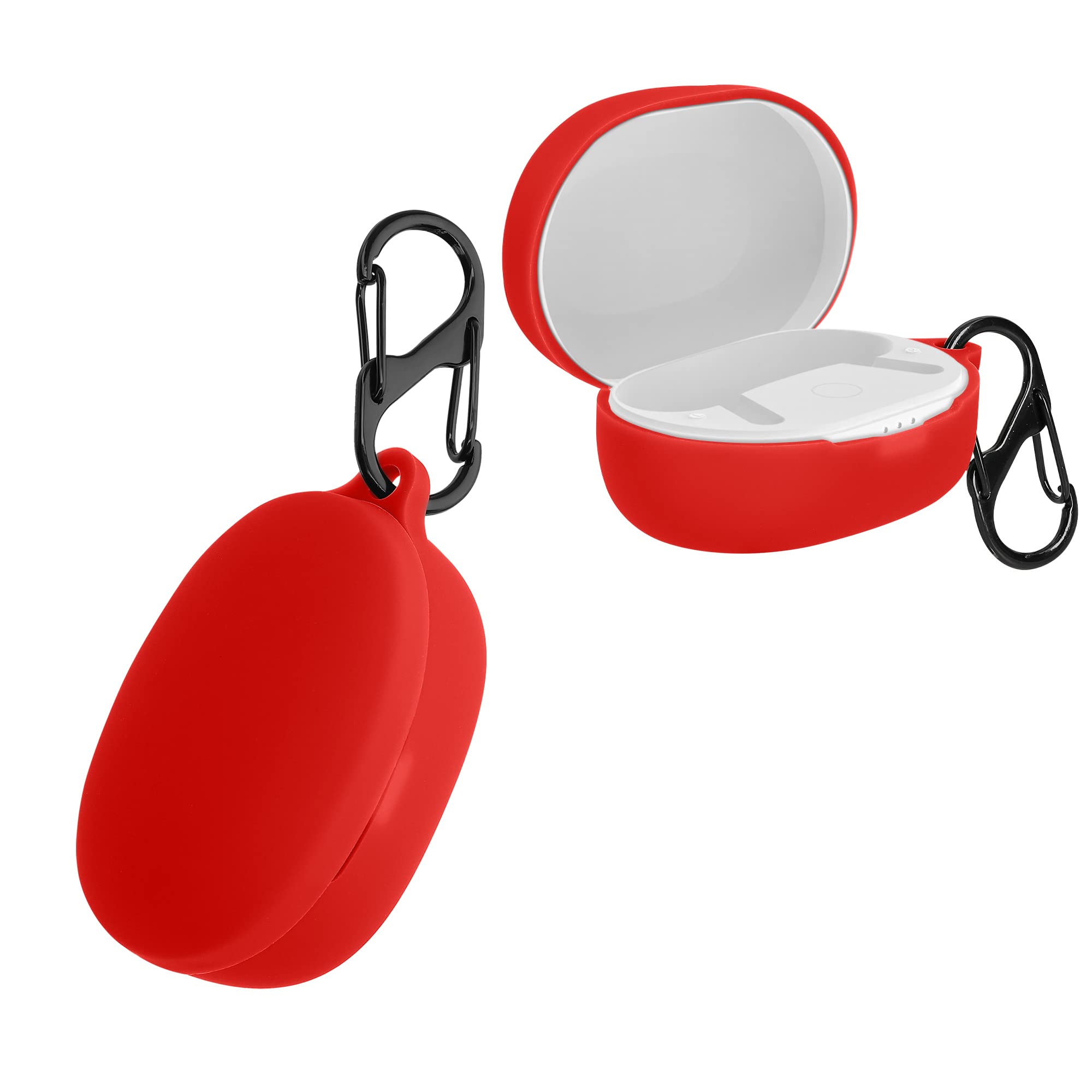 【送料無料】kwmobile イヤホンケース 対応: Anker Soundcore Life P2 mini ケース - ワイヤレスイヤホン シリコン 落下防止 赤色