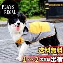 Umora 犬用レインコート カッパ 雨具 通気 帽子付 散歩用 小型犬 中型犬 大型犬 (オレンジ+グレー L)