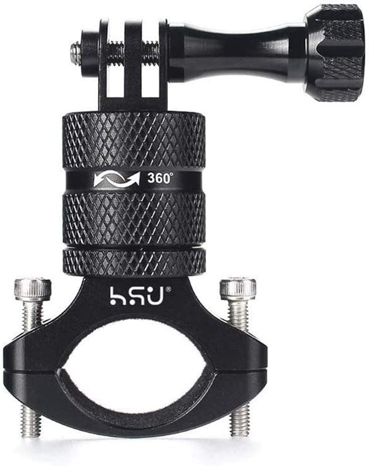 HSU ハンドルバー シートポスト カメラホルダー 360°回転 アルミ製品 自転車固定 Hero1211/10/9/8/7/6/5対応 及び他のアクションカメラ (ブラック)