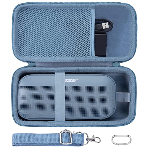 Bose Soundlink Flex bluetooth speaker 用ケース co2CREA 専用収納バッグBose soundlink Flex ポータブルワイヤレスス (ハードシェル, ブルー)