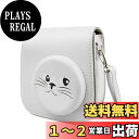 HIYQIN ケース, mini12/11/9/8+/8適用ケース 可愛いカメラバッグ ショルダーストラップ付き PUレザー 猫の顔(グレー)