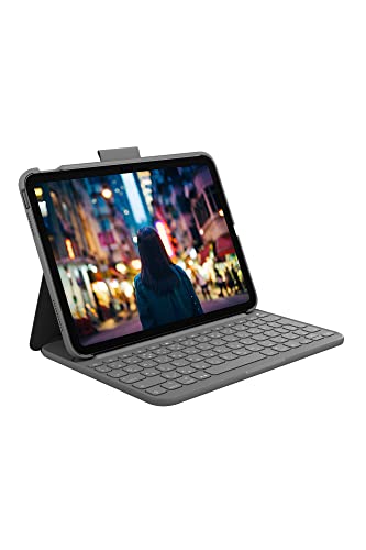 ロジクール Logicool iPad 10.9インチ 第10世代 対応 キーボード付きケース Slim Folio iK1060GRA ワイヤレス Bluetooth キーボード 一体型 ケース 国内正規品 2年間メーカー保証 オックスフォードグレー