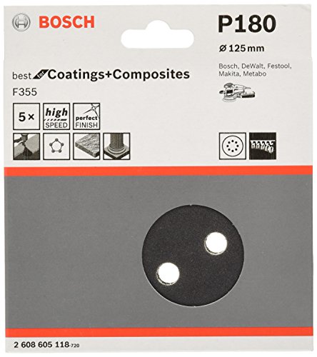 BOSCH ボッシュ サンディングペーパー125mmφ #180 5枚入 2608605118