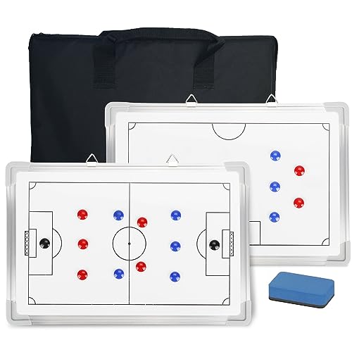 aleawol サッカー用 作戦盤 両面 コーチングボード 作戦板 サッカー ボード アルミニウム合金 作戦ボード サッカー 戦略指導 （45×30cm）