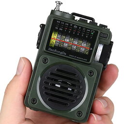 HanRongDa Bluetoothスピーカー 小型BCLラジオ MicroSDカード対応 FM/AM/短波/ワイドFM対応 充電式 MP3レトロプレーヤー タイマー アナログ目盛 日本仕様 アウトドア 防災 旅行に最適 HRD700