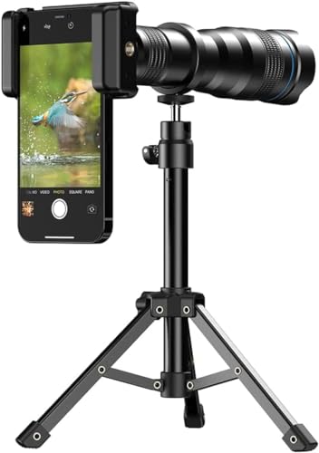 Apexel HD36倍望遠レンズ 新型なクリック付き単眼鏡 高倍率 ズームレンズ 望遠鏡 スマホレンズ 携帯レンズ 金属製の三脚付き 収納バック付き フォン用カメラレンズ 調整可能 iphone (36XJJ020)