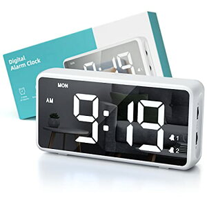 目覚まし時計 デジタル時計 LED時計 ナイトライト デュアルアラーム設定 5.7インチ 置き時計 フルレンジ調光 音量調整可能 スヌーズ機能 ベッドルーム/リビングルーム/キッチン KOSUMOSU
