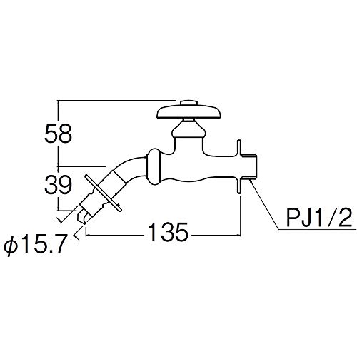SANEI 洗濯機用ホーム水栓 給水ホース接続用 オートストッパー付き Y123TV-1-13 2
