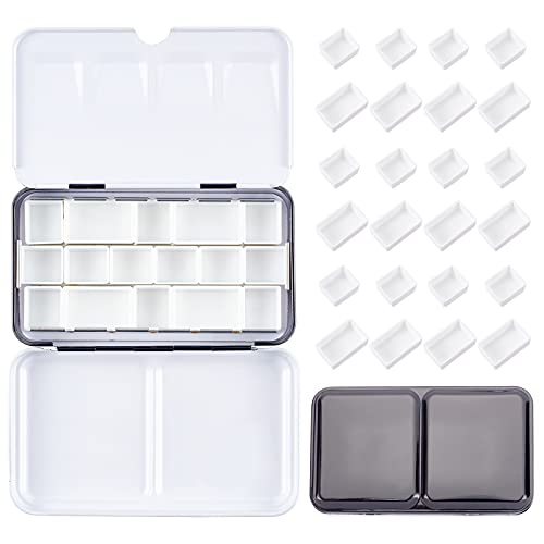 【送料無料】PH PandaHall 1個 空の水彩パレット缶 24つのハーフパン 12つのフルパン アーティスト 学生 旅行水彩ボックス メタル ペイントケー...