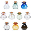 PH PandaHall 10個 ガラス瓶 小さい ぽってり 可愛い ミニガラスボトル コルク付き 10色 透明ガラス瓶 ネックレス 装飾品 ペンダントの瓶 手芸用品 手芸材料 インテリア 室内飾り物 小物入れ アクセサリー 1ml