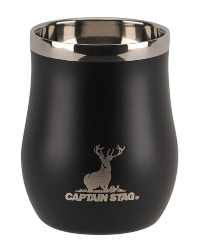 キャプテンスタッグ(CAPTAIN STAG) アウトドア コップ マグカップ マグ カップ タンブラー 香る 真空二重タンブラー 240ml 保温保冷 ステンレス製 ブラック UE-3588