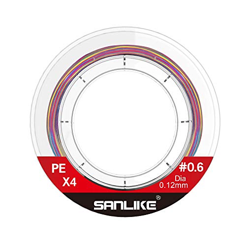 サンライク（SANLIKE）peライン 釣り糸 釣りライン ライン 高強度 高感度 特殊コーティング 釣り道具 X4編 100M マルチカラー 0.4号 0.6号 0.8号 1.0号 1.2号 1.5号 2号 2.5号 3号 4号 5号