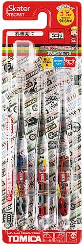 【送料無料】スケーター(Skater) 歯ブラシ 園児用 3-5才 やわらかめ クリア 3本 トミカ 23 TBCR5T-A