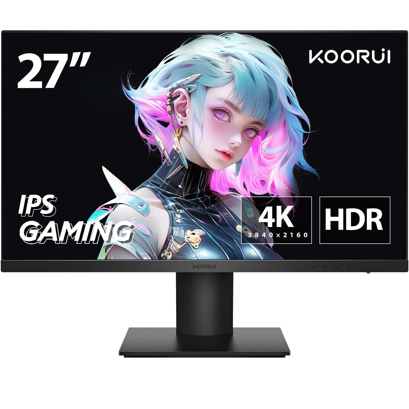 KOORUI j^[ 27C`, 4K Q[~Oj^[ fBXvC IPS fXNgbv PCj^ 60Hz/4ms/HDR10/HDMI 2.0 X2/DisplayPort 1.4 X1/VESAΉ/ACPA/Lp178/Xs[J[񓋍