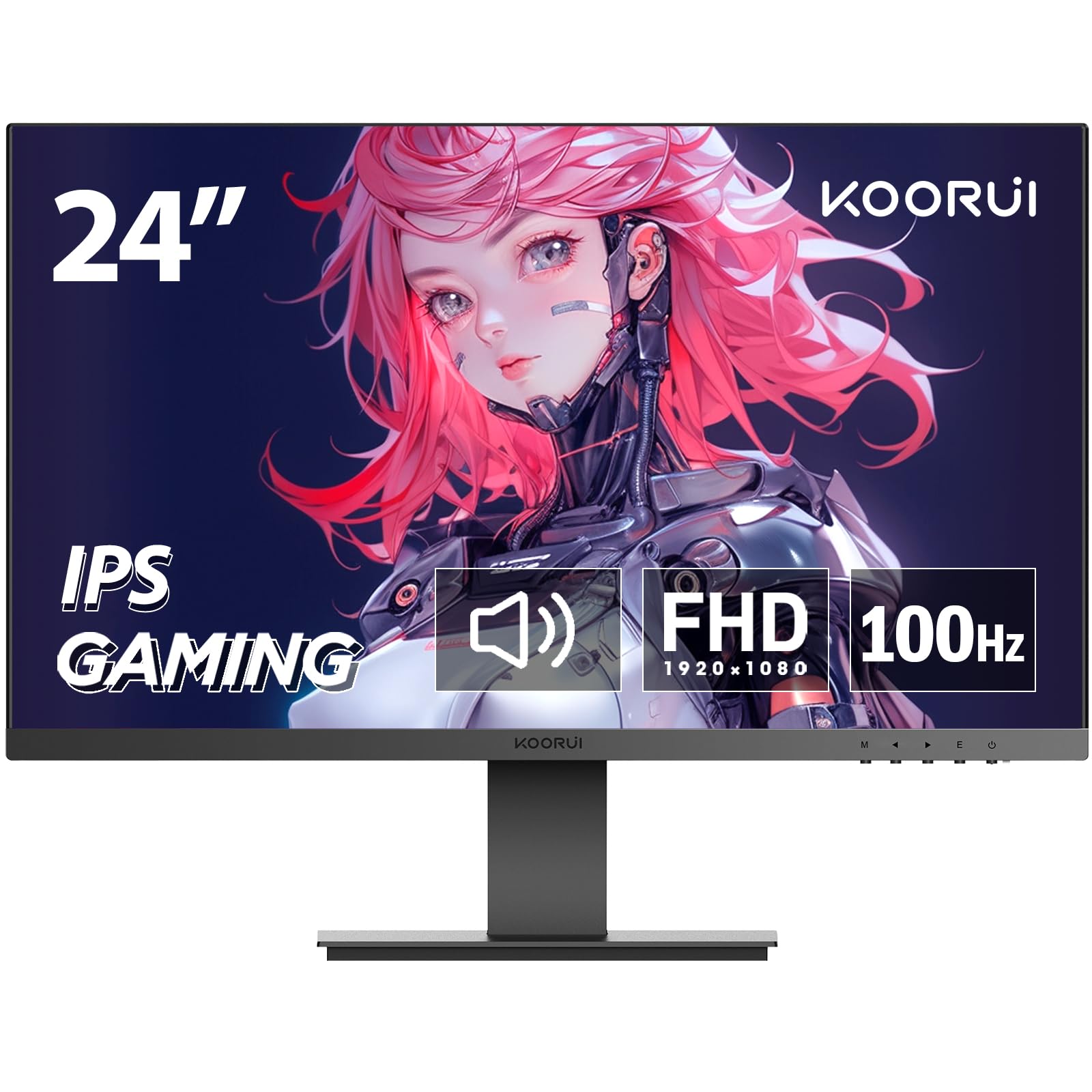 KOORUI j^[ 24C`AQ[~Oj^[ IPS FHD/1080P/tHD  fBXvC(100hz/VGA/HDMI(1.4)/u[Cgy/tbJ[X/VESAΉ/RTS/FPS/Adpitive SyncΉ/Xs[J[)