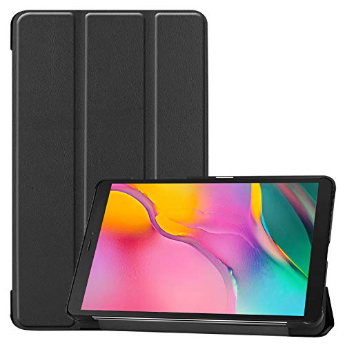 ProCase Galaxy Tab A 8.0 用フォリオケース スリムと軽量 スマートカバー スタンド機能 3つ折り ハードスキンカバー 対応端末： Galaxy Tab A 2019 8.0 インチ [モデル番号：SM-T290 (Wi-Fi) SM-T295 (LTE)] －ブラック