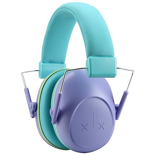 [ProCase] 子供用 騒音防止の安全イヤーマフ、遮音 聴覚過敏 調整可能なヘッドバンド付き 耳カバー 耳あて 聴覚保護ヘッドフォン －パープル