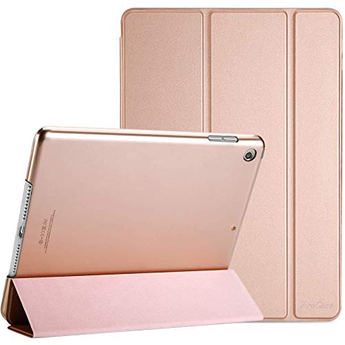 ProCase iPad 9/8/7 ケース (2021 2020 2019) 半透明バックカバー スマートカバー 軽量 三つ折りスタンド iPad 10.2