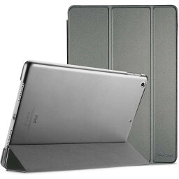 ProCase iPad 9/8/7 ケース (2021 2020 2019) 半透明バックカバー スマートカバー 軽量 三つ折りスタンド iPad 10.2" 対応 - メタリック