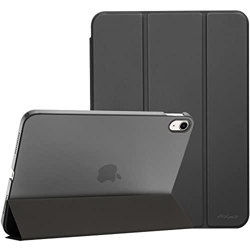 ProCase iPad 10世代 ケース 2022 10.9インチ A2696 A2757 A2777 軽量 耐衝撃 三つ折り スタンド スマートカバー（シャドウブラック）