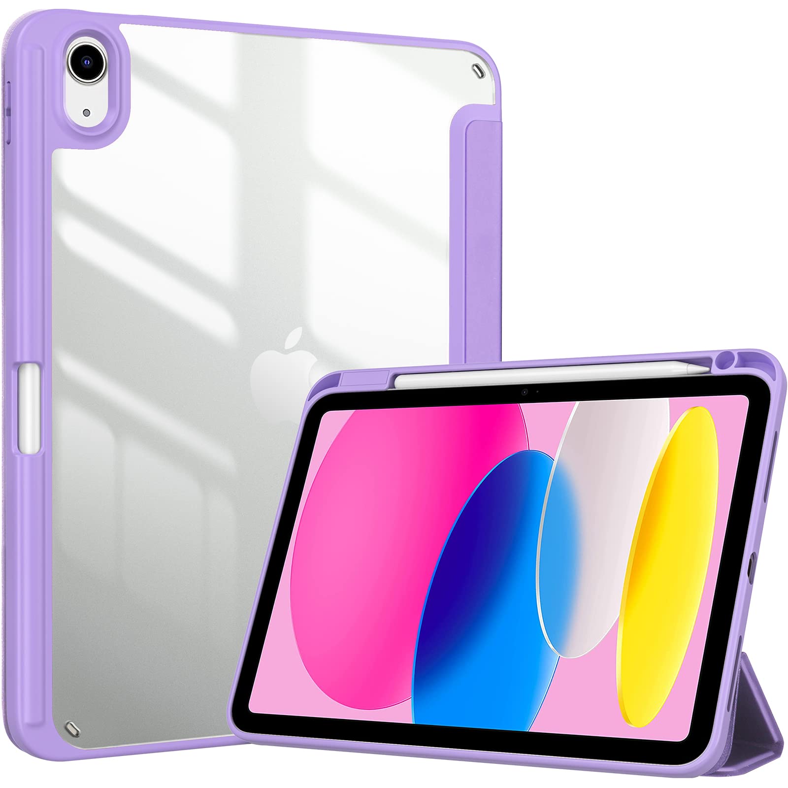 ProCase iPad 10 P[X 2022 10.9C` A2696 A2757 A2777 y[ ϏՌ O܂ X^h X}[gJo[ip[vj