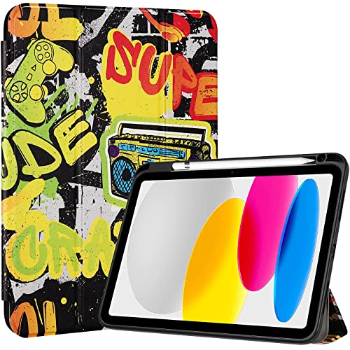 ProCase iPad 10 P[X 2022 10.9C` A2696 A2757 A2777 y[ ϏՌ O܂ X^h X}[gJo[iN[W[j