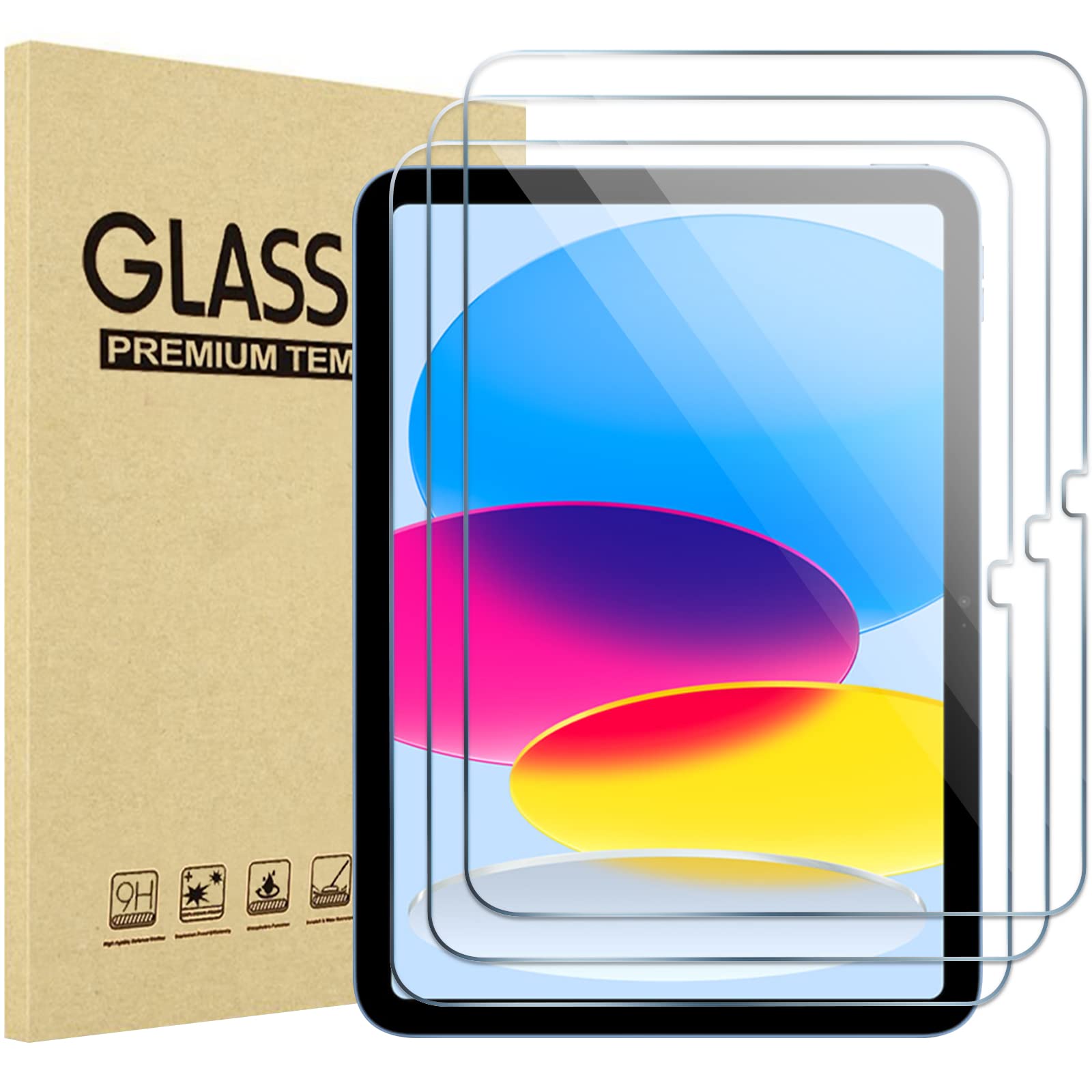 ProCase iPad 10 tB 10.9C` 2022 Sʋz^Cv dx9H NAKX ʕیtB \Ht (3)