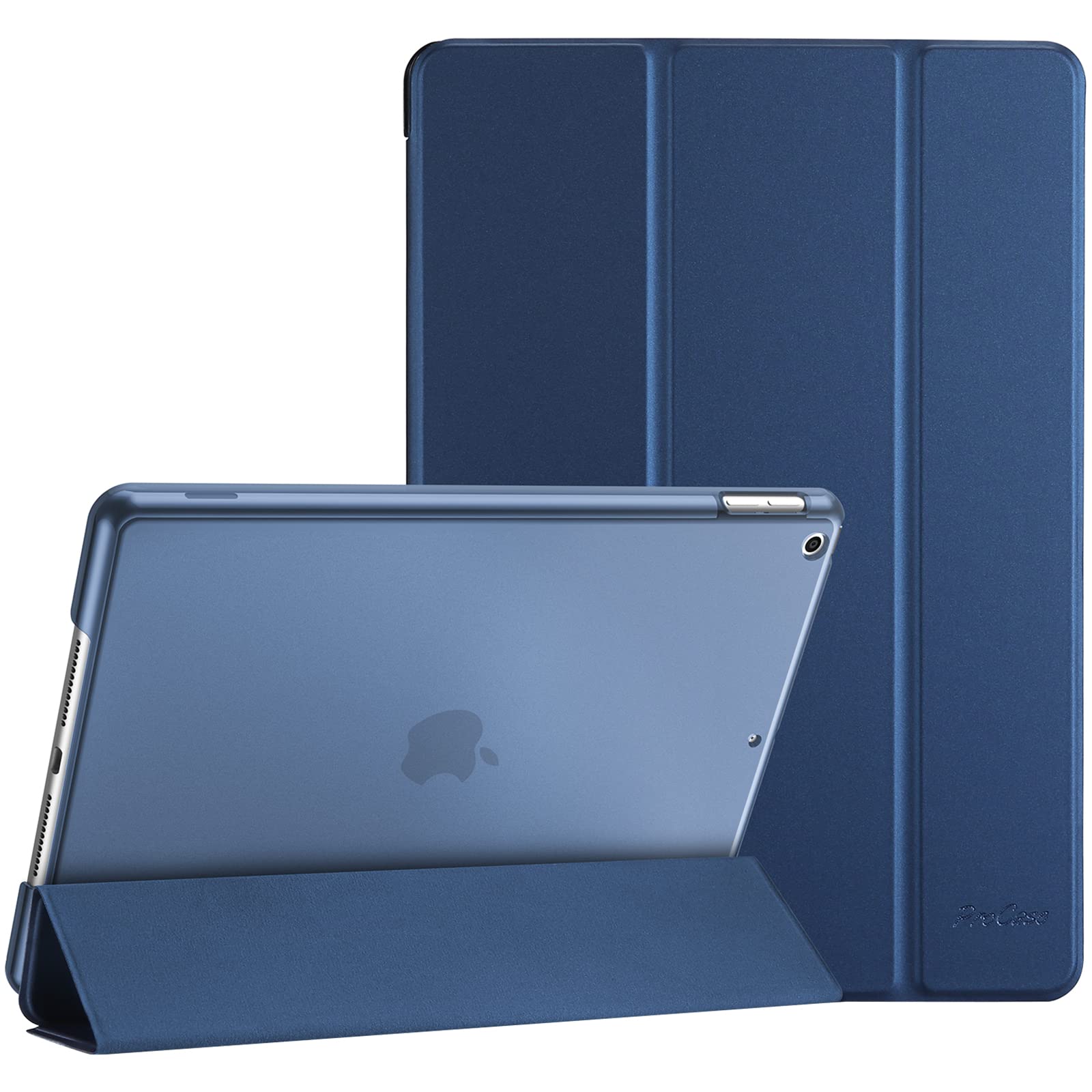 ProCase iPad 9/8/7 P[X (2021 2020 2019) obNJo[ X}[gJo[ y O܂X^h iPad 10.2