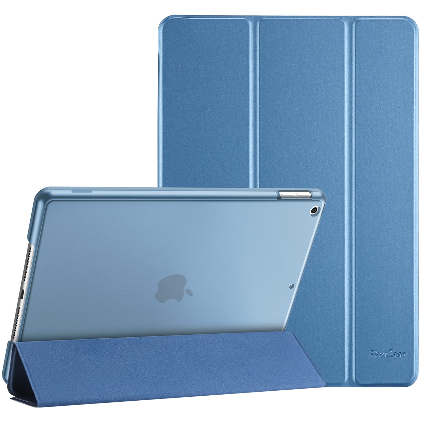 ProCase iPad 9/8/7 P[X (2021 2020 2019) obNJo[ X}[gJo[ y O܂X^h iPad 10.2