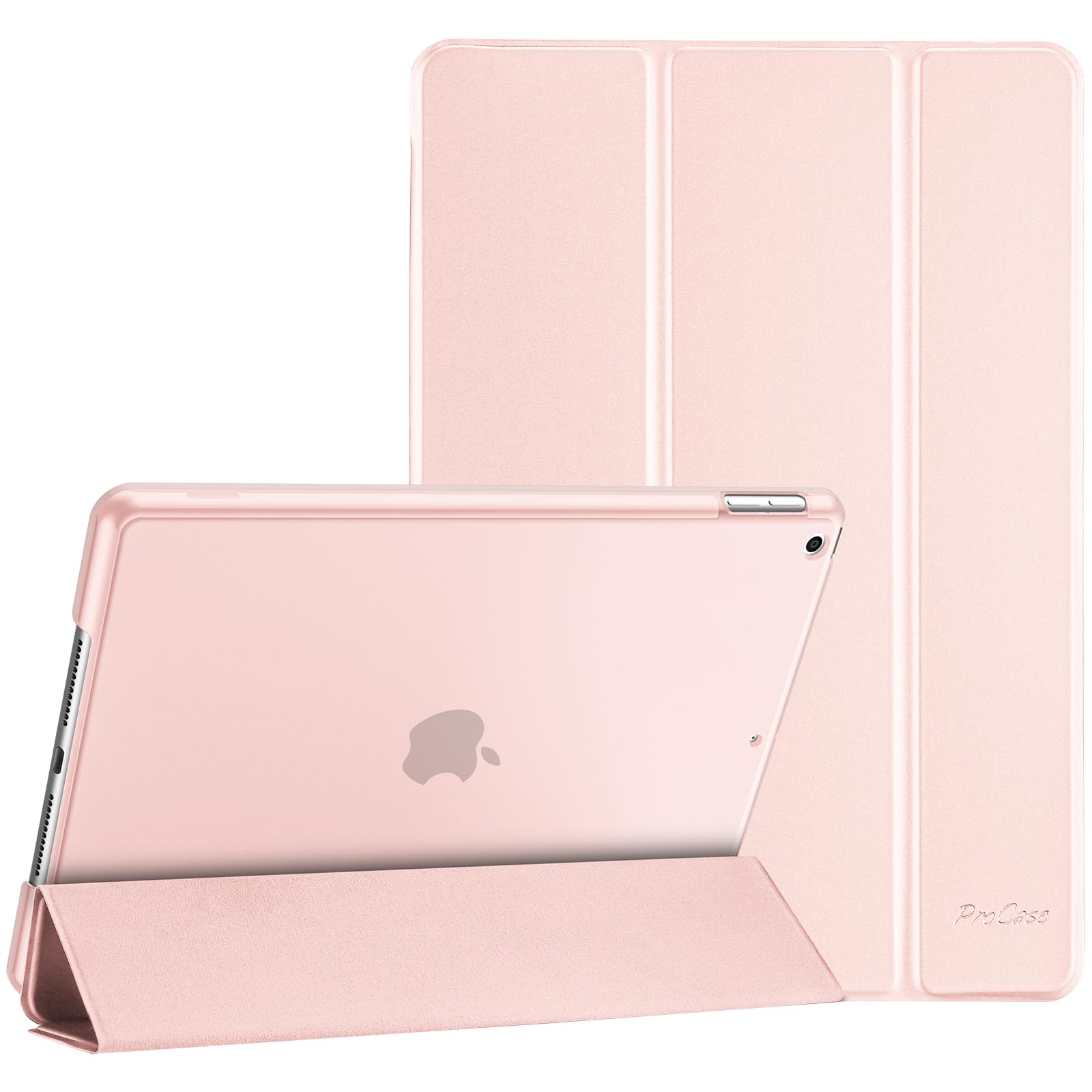 ProCase iPad 9/8/7 P[X (2021 2020 2019) obNJo[ X}[gJo[ y O܂X^h iPad 10.2