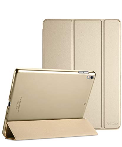 ProCase iPad Pro 10.5"ケース スマート 超スリム スタンド フォリオ保護ケース 半透明フロスト バックカバー 対応機種：iPad Pro 10.5" 2017 / iPad Air 3 2019 －ゴールド