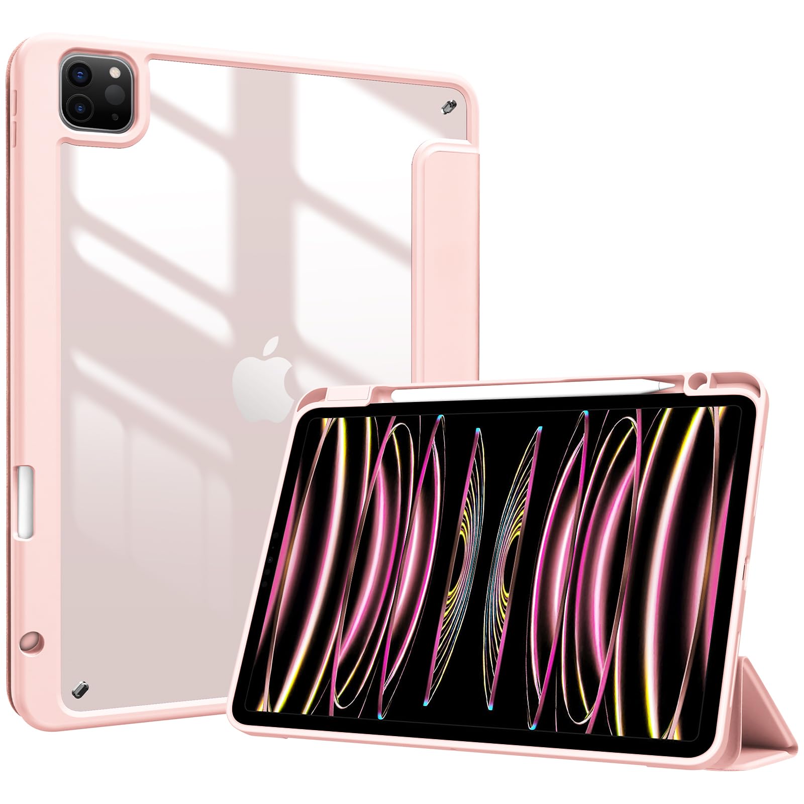 ProCase iPad Pro 11 P[X 4/3/2/1ɓKpi2022 2021 2020 2018)  NAobNJo[ y[ ϏՌ O܂ X^h X}[gJo[ - sN