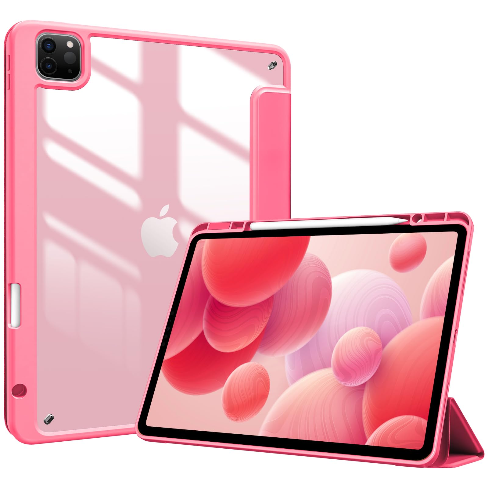 ProCase iPad Pro 12.9 P[X 6/5/4/3ɓKpi2022 2021 2020 2018)  NAobNJo[ y[ ϏՌ O܂ X^h X}[gJo[ - sN