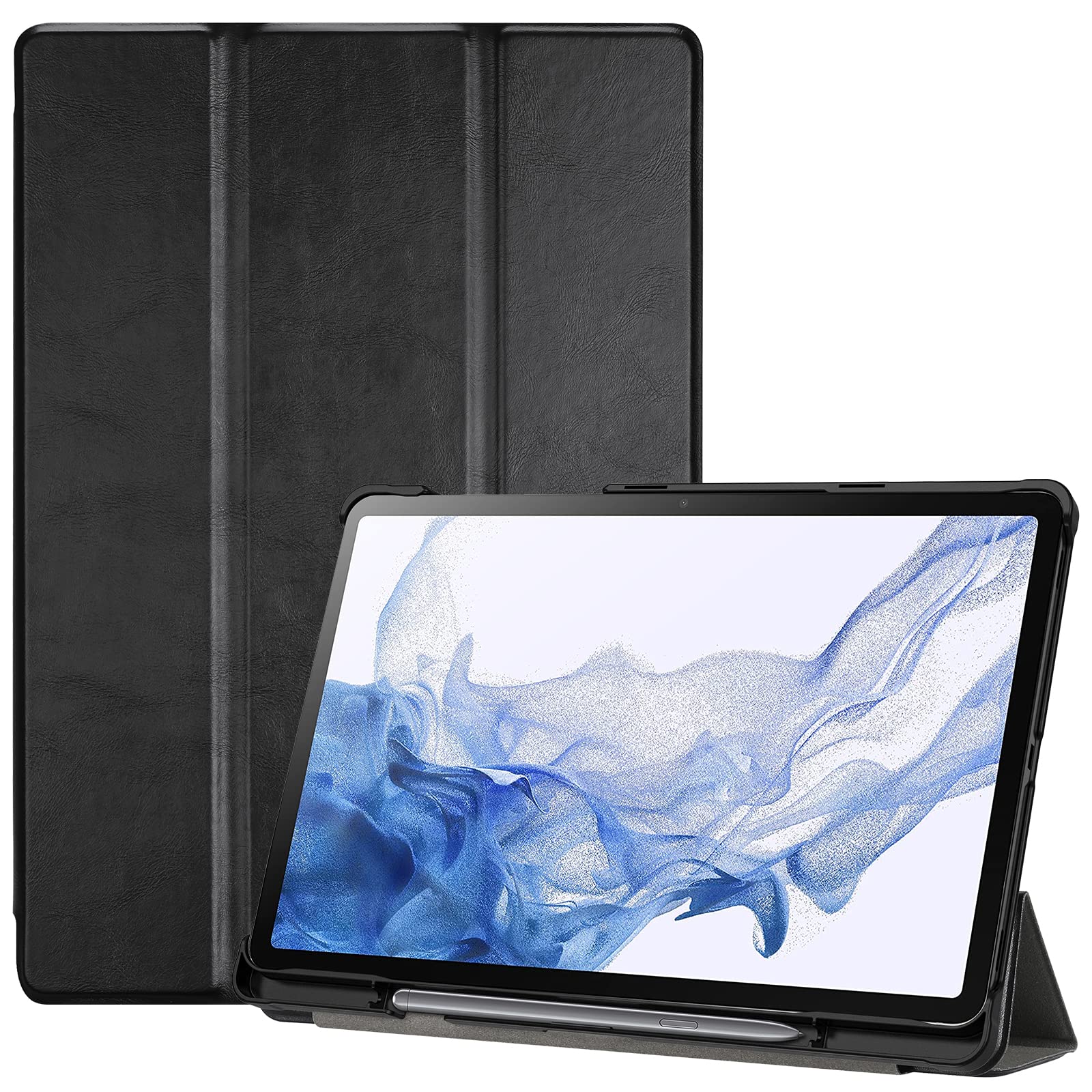 ProCase TXGalaxy Tab S8 / Tab S7 P[X 11C` i2022 2020) y O܂ X}[gJo[ X^h KfFSM-X700 X706 T870 T875 T878 -ubN