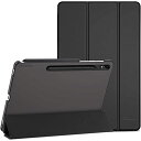 ProCase サムスンGalaxy Tab S8 Plus ケース（2022）/Tab S7 FE （2021）/ Tab S7 Plus （2020）適合 半透明バック 三つ折り スマートカバー 12.4インチ 軽量 耐衝撃 ブラック