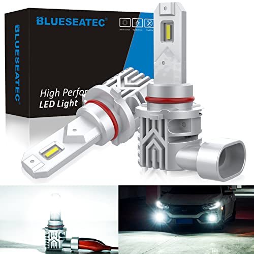 BLUESEATEC HB3 HB4兼用 LEDヘッドライト 爆光 6500K ホワイト 9005 9006 兼用 led フォグランプ 実測値 30W キャンセラー内蔵 車検対応 12V/24V車対応(ハイブリッド車・EV車対応) ファンレス 省エネ 50000時間以上寿命 2個入
