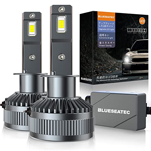 BLUESEATEC【 ショット進化】H1 LEDヘッドライト 130W 爆光 ハイビーム用 車検対応 13000LM 静音ファン付き 6000k 9-60V LED化 LEDバルブ 2個入り