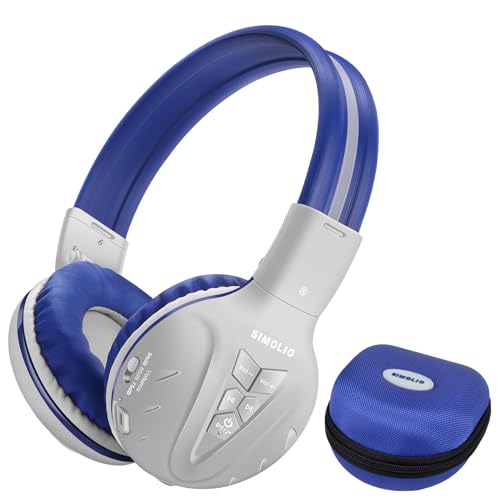 SIMOLIO 子供ヘッドホン ワイヤレス マイク付き 75dB/85dB/94dB 音量リミット制御 キッズ Bluetoothヘッドフォン 有線無線兼用 ヘッドセット ティーンズ クリスマス 誕生日 入学式 新年プレゼント 知育 学習 音楽 語学勉強（グレー）