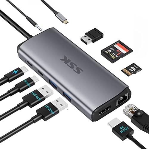 Vigoole USB C nu C[Tlbg A_v^[ (10 in 1)A4K 60Hz HDMI t 10Gbps USB C Xvb^[A10Gbps USB C  2 USBA f[^ |[gA100W PDAC[TlbgASD/TF USB3.2 Gen 2 Thunderbolt nu hbN MacBook Pro HP p m{